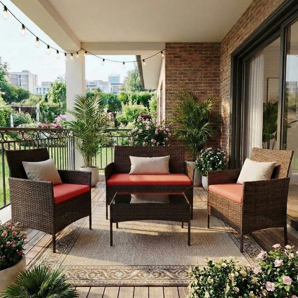 GarveeHome compact 4-seat layout fits balconies and small decks.