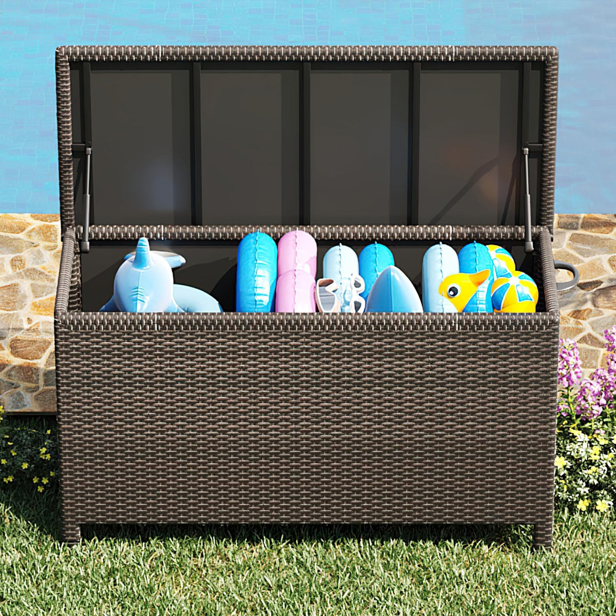 GarveeHome dimensions 51.97 inches by 21.85 inches by 25.2 inches for patio planning