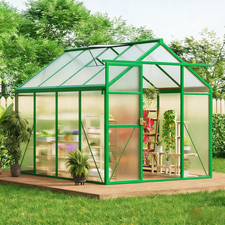 GarveeHome greenhouse exterior view showing sturdy outdoor construction.