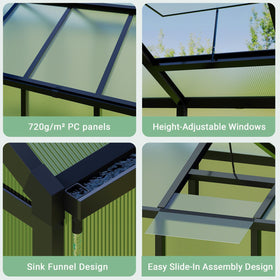 GarveeHome ground spikes anchor the frame firmly for wind and rain resilience.