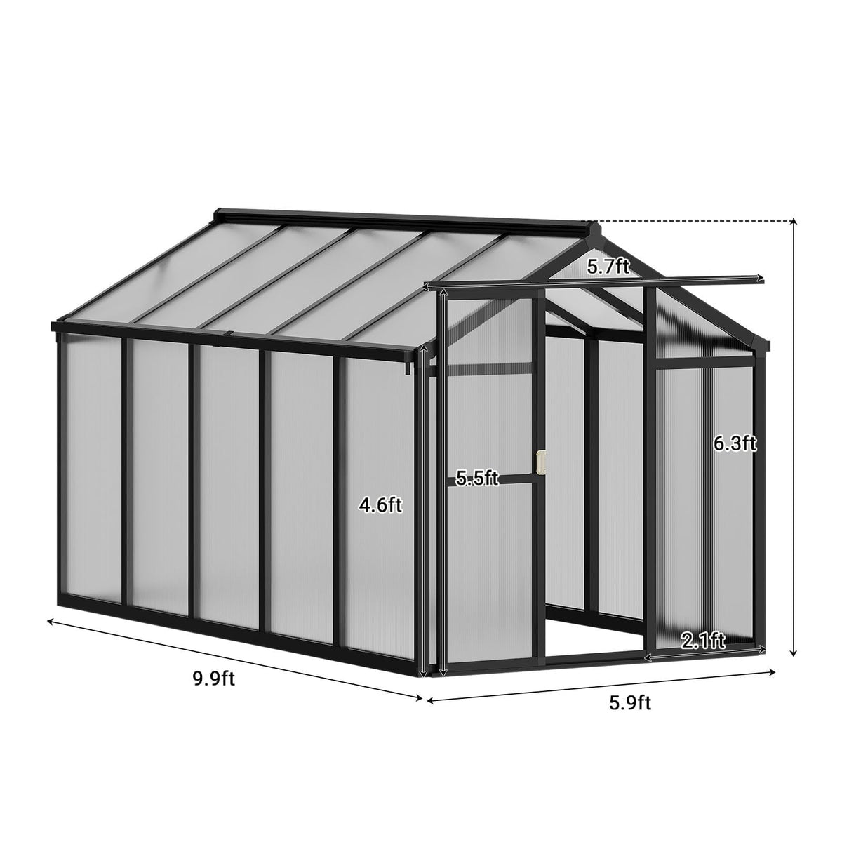 GarveeHome greenhouse polycarbonate panels maximize light transmission while protecting plants from UV.