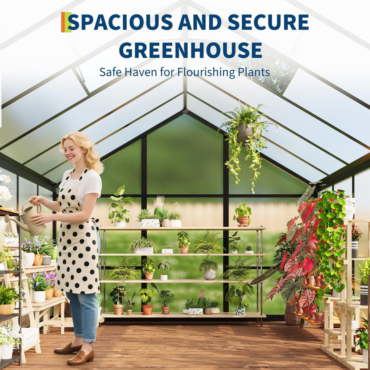 GarveeHome greenhouse roof vent allows adjustable airflow for healthier plant climate.