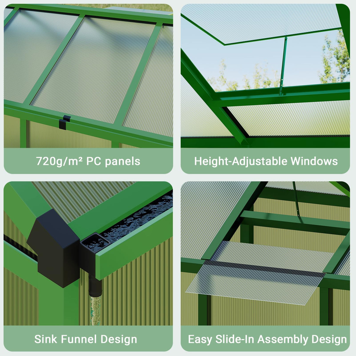 GarveeHome sliding door allows easy access to plants.
