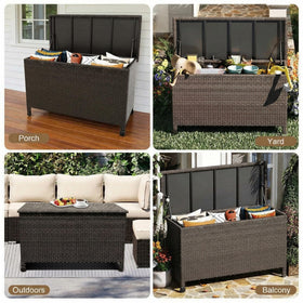 GarveeHome multi-use outdoor storage keeps cushions, tools, and pool supplies organized