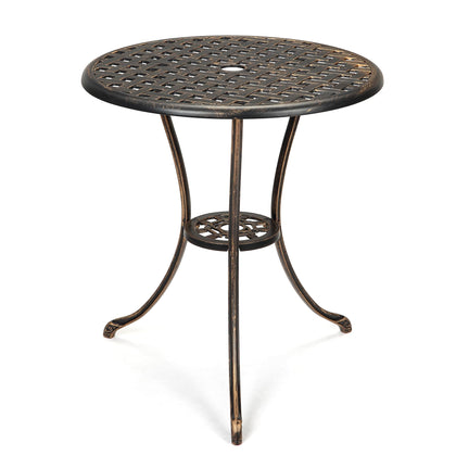 GarveeHome patio bistro table round top, sturdy rust-resistant outdoor surface.