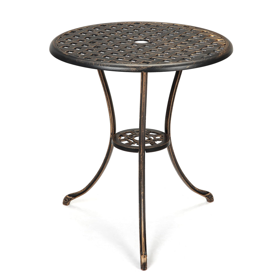 GarveeHome patio bistro table round top, sturdy rust-resistant outdoor surface.