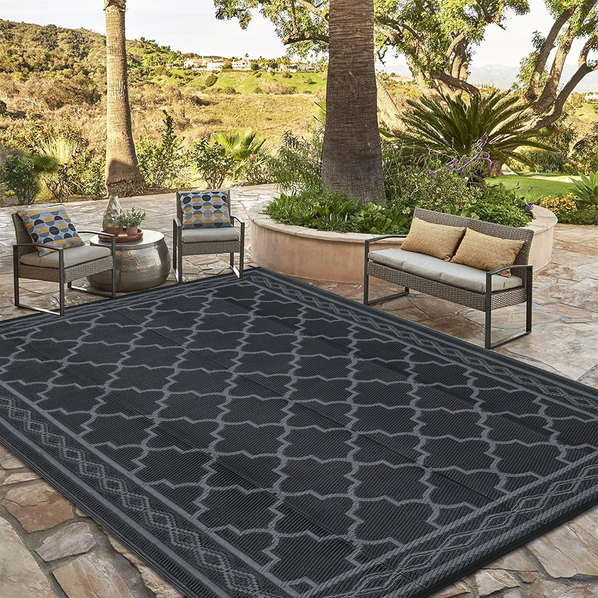 GarveeHome waterproof patio carpet dries quickly after rain or spills.