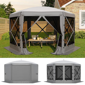 GarveeLife gazebo front view with hexagonal shade for gatherings