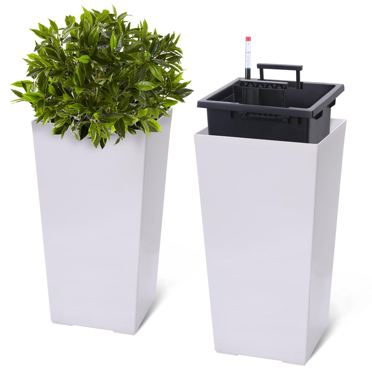 GarveeLife tall planter with water level monitor for easy irrigation management