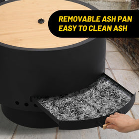GarveeLife 26in round fire pit base providing stable support on uneven ground