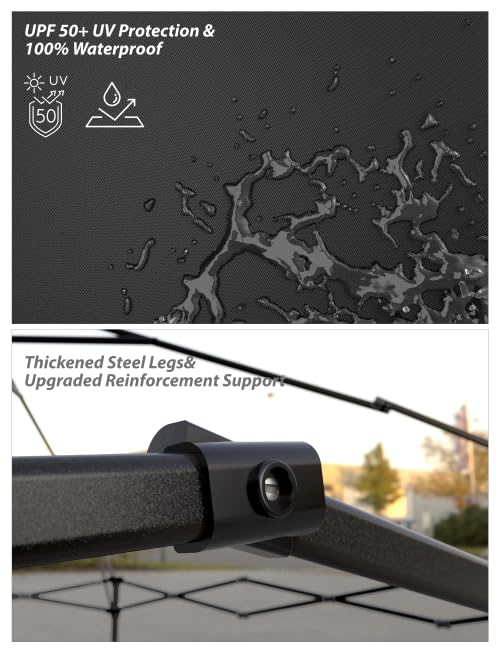 GarveeLife canopy legs offer three height settings for uneven ground