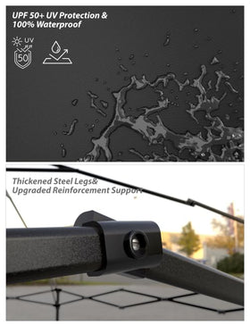 GarveeLife canopy legs offer three height settings for uneven ground