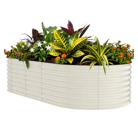 GarveeLife 8x4x2ft raised bed assembly demonstrates a sturdy modular setup for outdoor gardens.