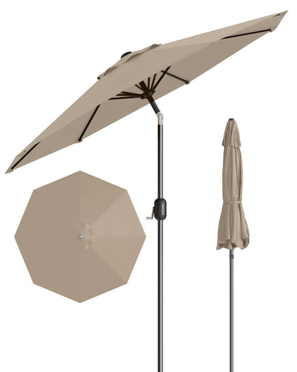 GarveeLife 9FT outdoor umbrella with tilt and crank for easy patio shading.