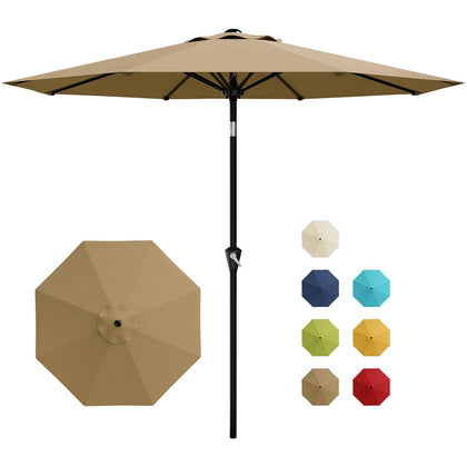 GarveeLife 9ft umbrella with crank-tilt for adjustable shade on sunny patios.