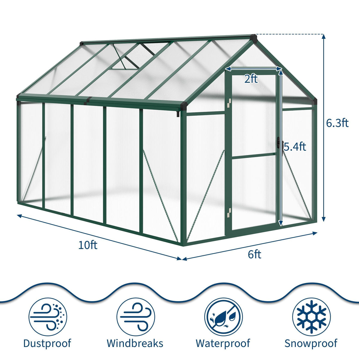 GarveeLife aluminum-frame provides strong durable support against weather