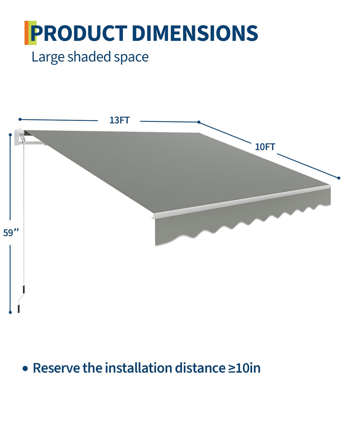 GarveeLife angle adjustment feature set between 5 and 35 degrees for optimal shade.