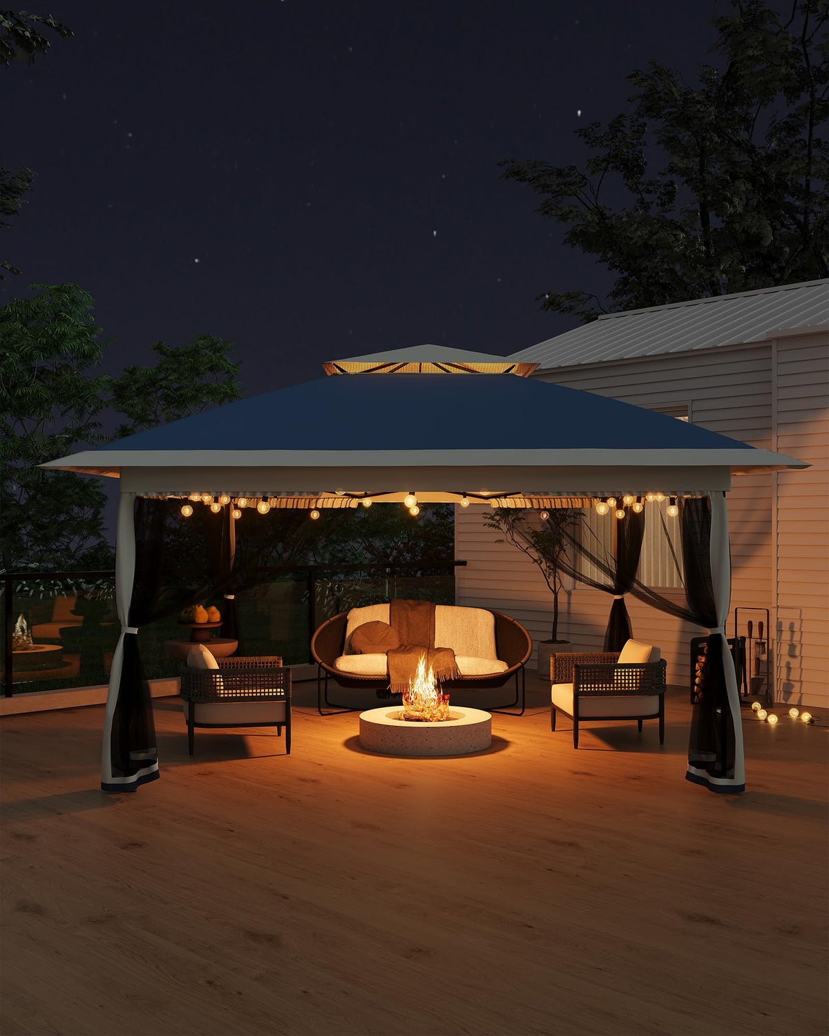 GarveeLife canopy 13x13 spacious coverage for backyard gatherings and easy socializing.