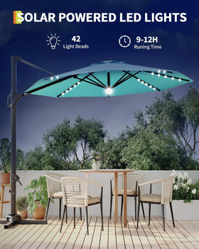 GarveeLife cantilever frame with powder-coated pole ensures durable outdoor shade.