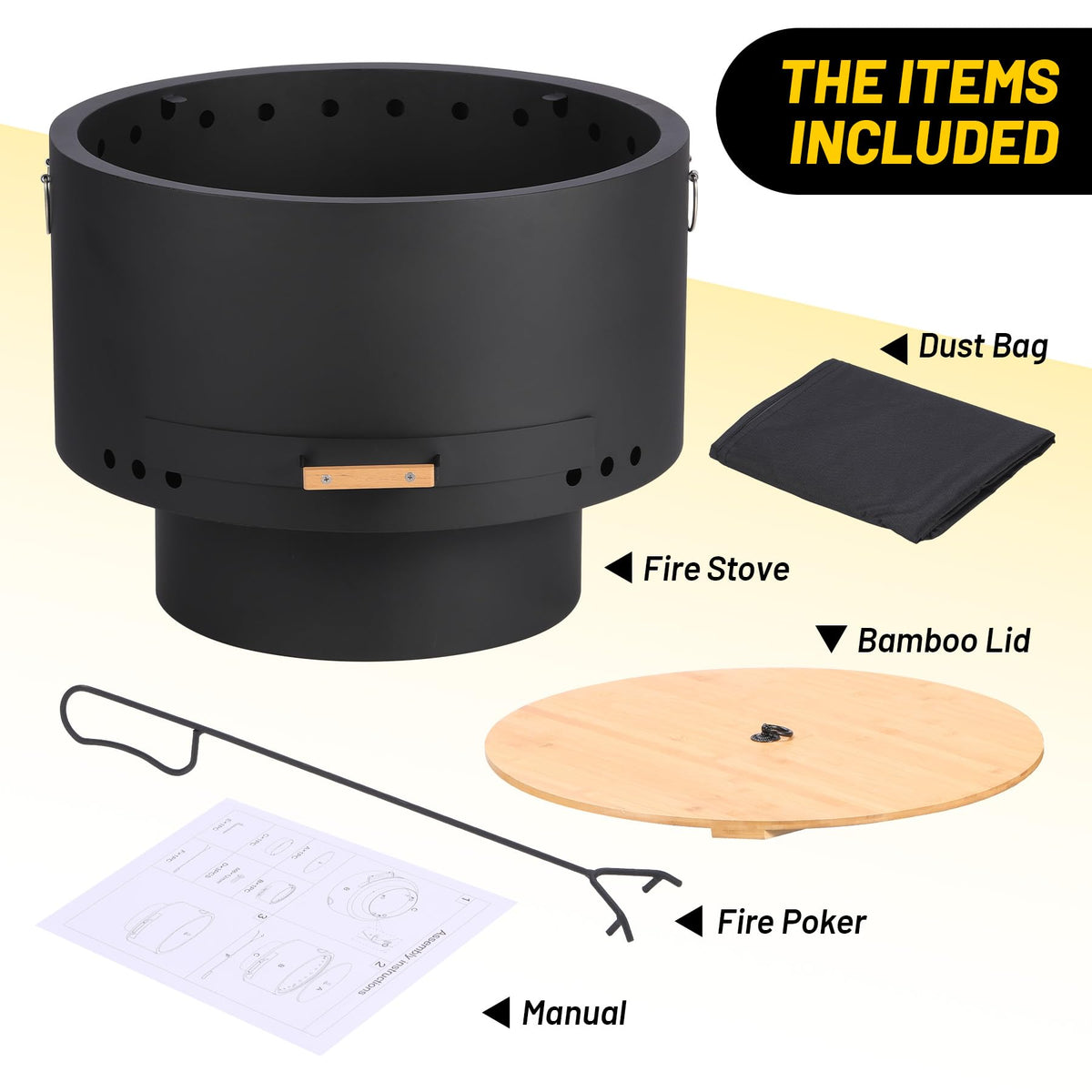 GarveeLife fire pit poker for safe flame management