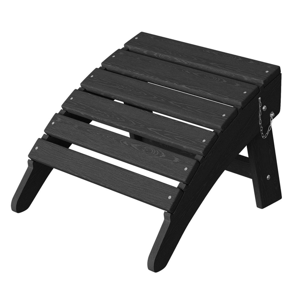 GarveeLife folding Adirondack ottoman side view; ideal for outdoor lounging.