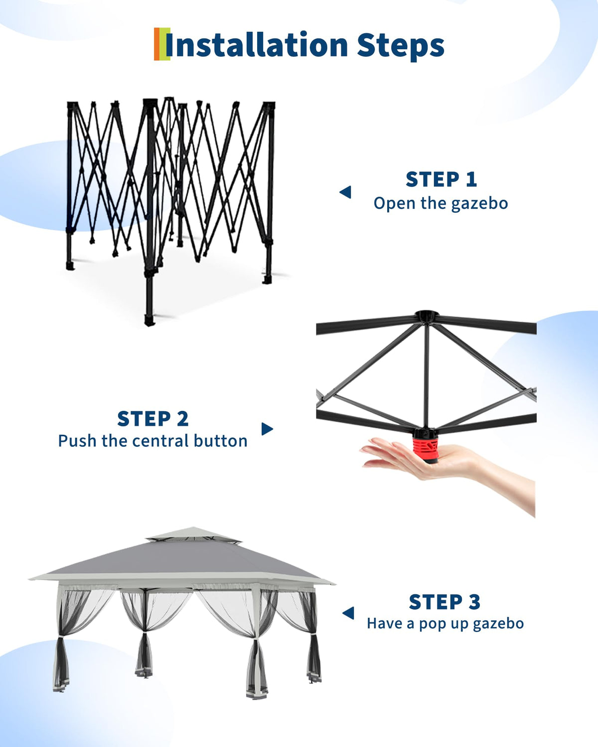 GarveeLife four sandbags stabilize the gazebo against windy conditions.