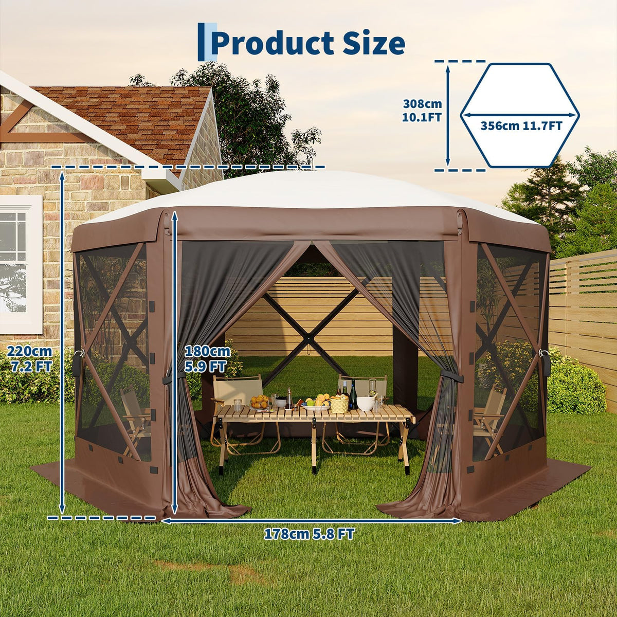 GarveeLife gazebo ground stakes and ropes ensure durable outdoor stability.