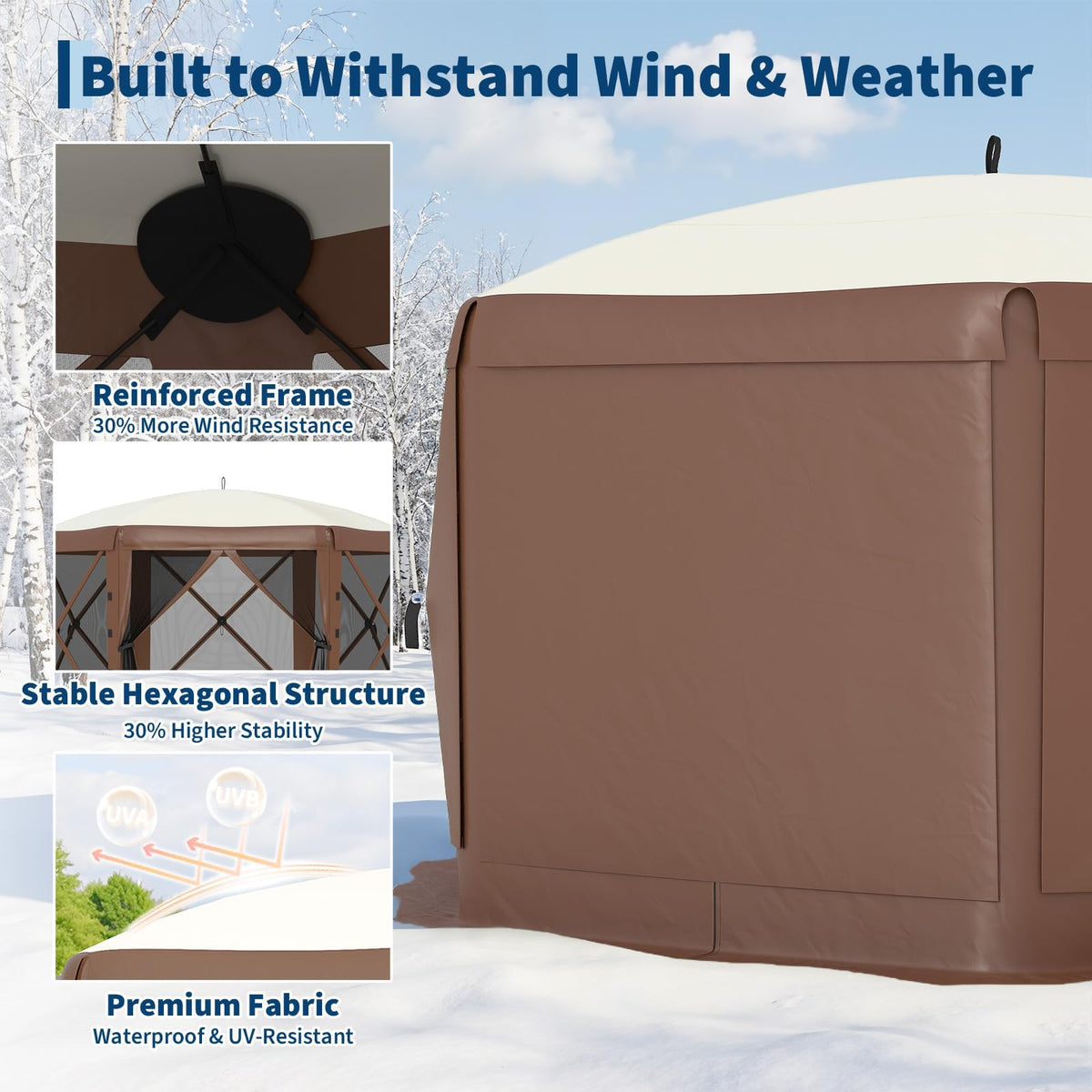 GarveeLife gazebo one-push setup speeds quick shelter assembly for spontaneous outdoor moments.