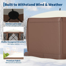 GarveeLife gazebo one-push setup speeds quick shelter assembly for spontaneous outdoor moments.