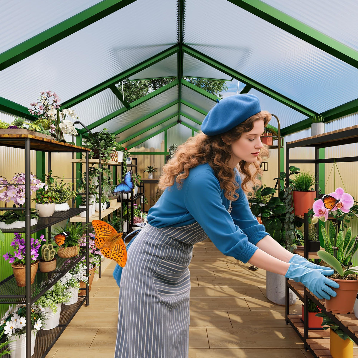 GarveeLife greenhouse roof vent image illustrating adjustable airflow for plants