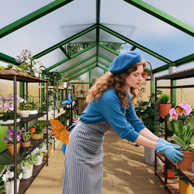 GarveeLife greenhouse roof vent image illustrating adjustable airflow for plants