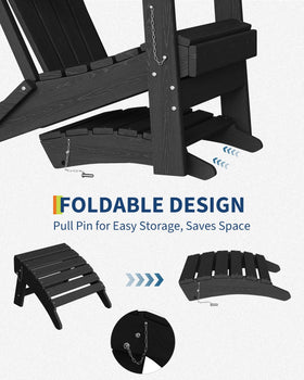 GarveeLife HDPE all-weather ottoman; durable, weather-resistant footrest.