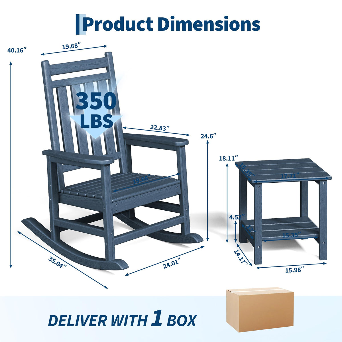 GarveeLife high-back ergonomic rocking chair supports long outdoor lounging.