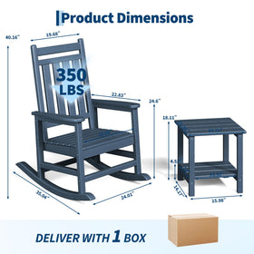 GarveeLife high-back ergonomic rocking chair supports long outdoor lounging.