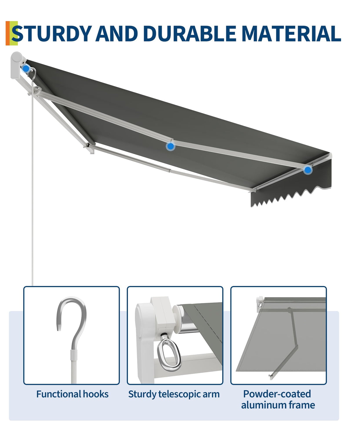 GarveeLife manual crank operation demonstrated for easy deployment.