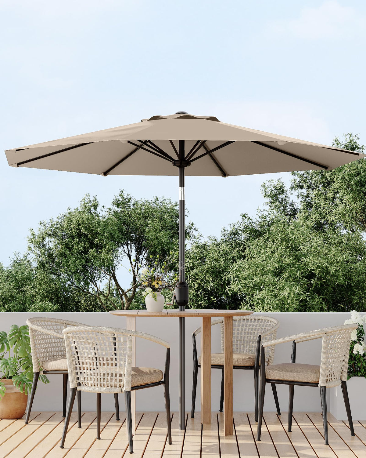 GarveeLife market umbrella with UV protection canopy for sunny stalls.