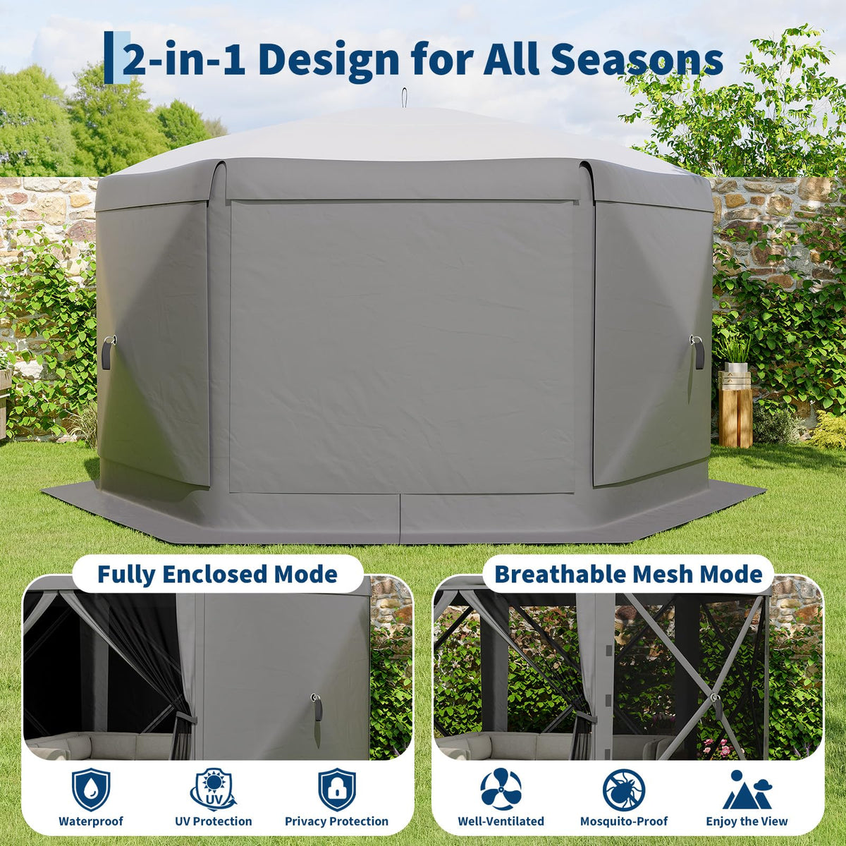 GarveeLife mesh panels with zipper entrance for airflow and access