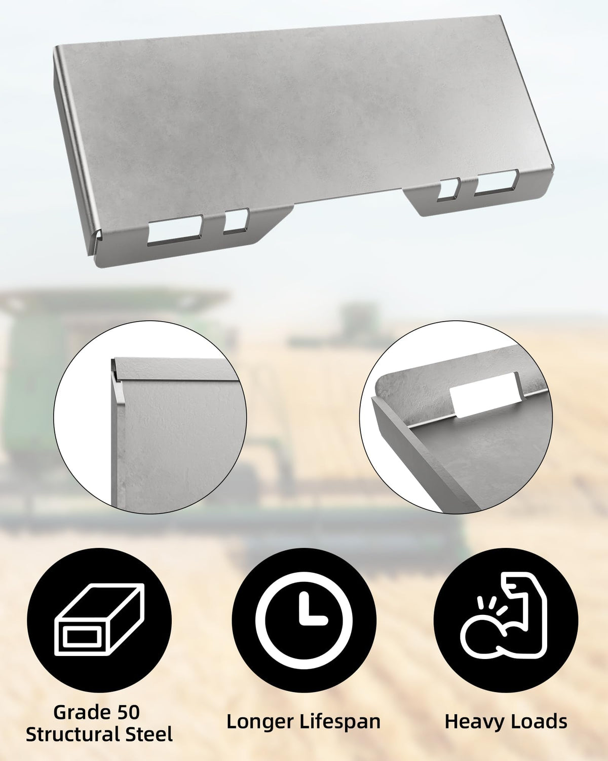 GarveeLife skid steer plate – wide compatibility with loaders.