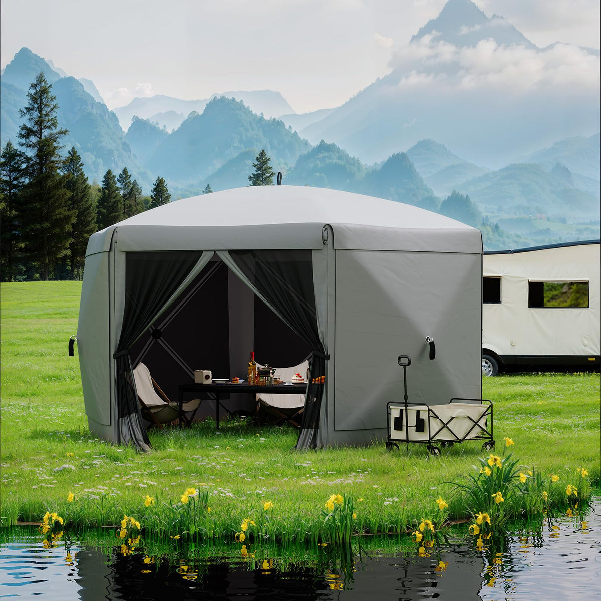 GarveeLife gazebo set up for outdoor events and backyard use