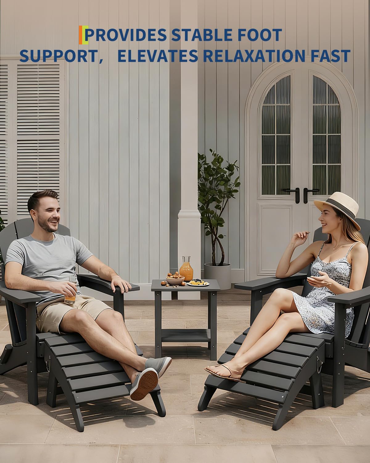 GarveeLife outdoor indoor ottoman; versatile use with chairs and sofas.
