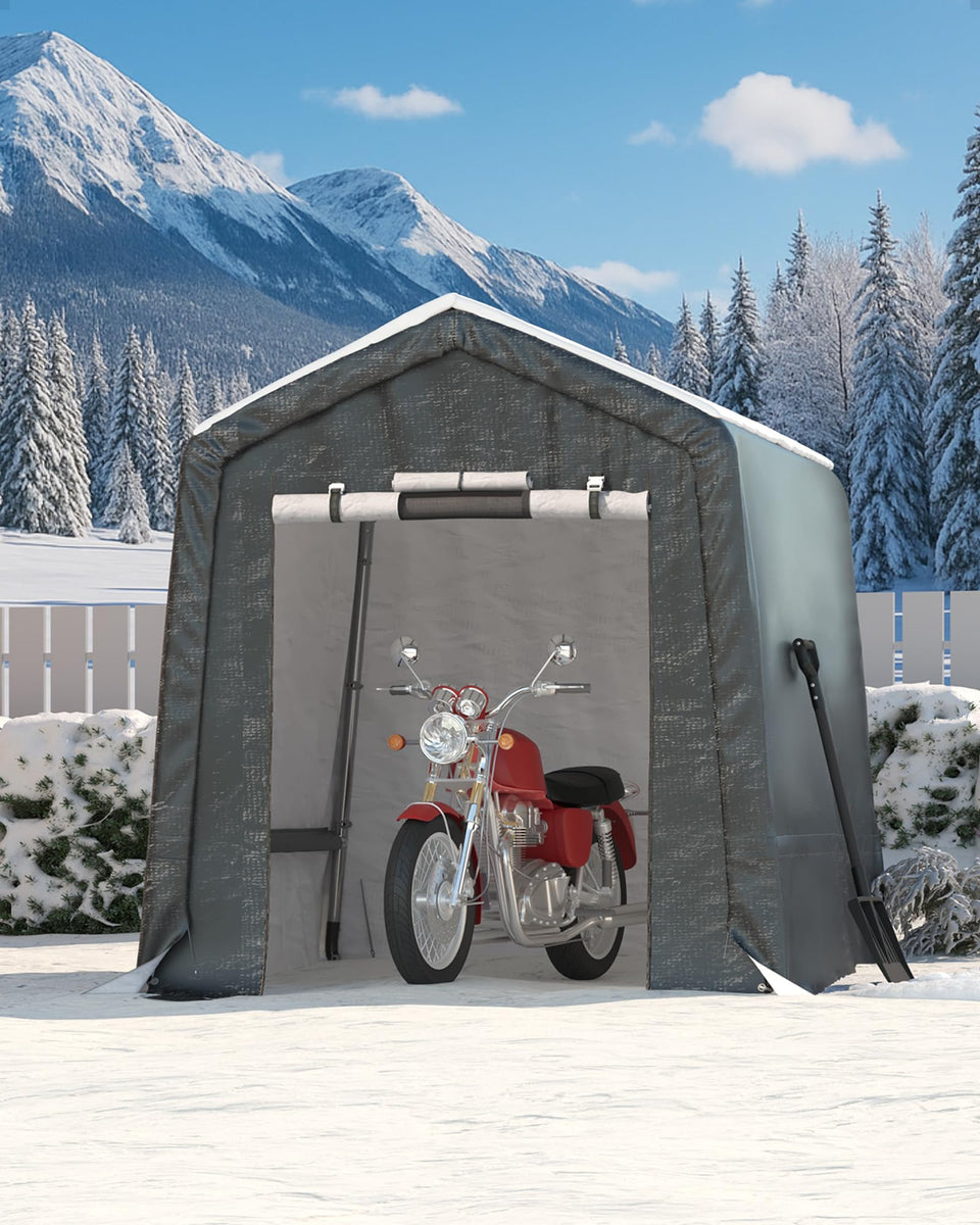 GarveeLife outdoor portable storage shed with roll up door for quick access and secure storage