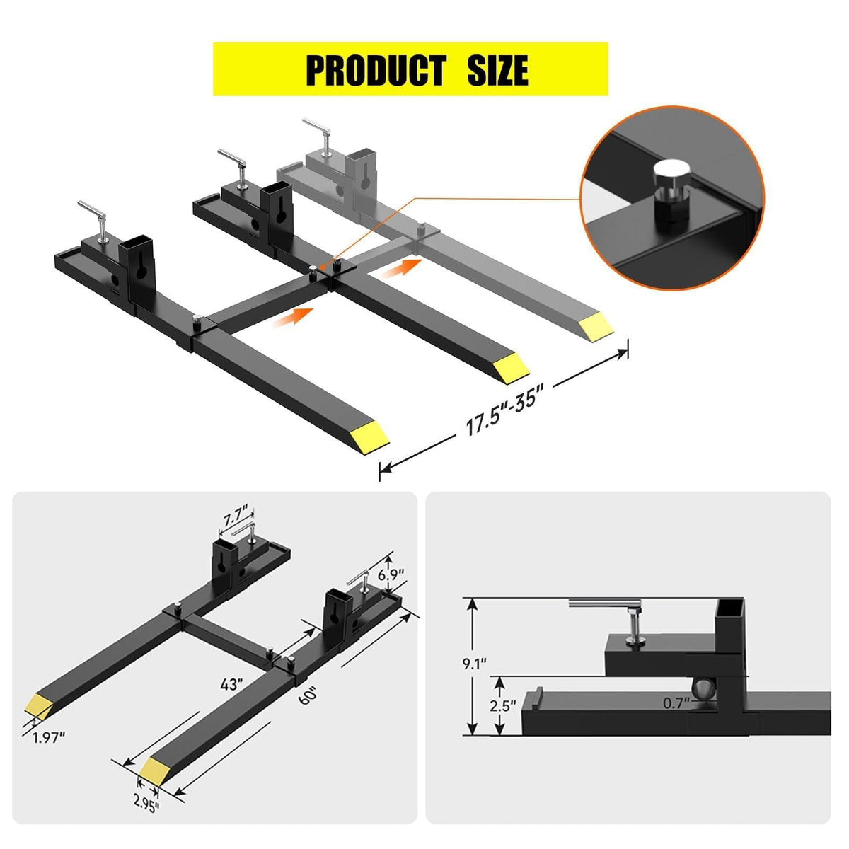 GarveeLife stabilizer bar 18-34in for improved balance during lifting