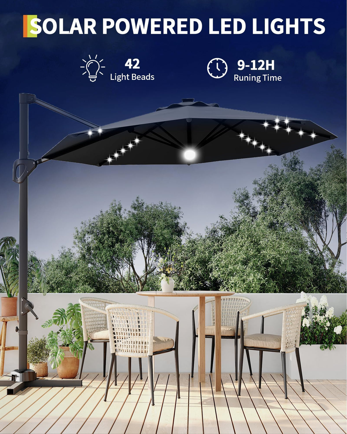 GarveeLife patio garden setup shown for versatile shade near pool.