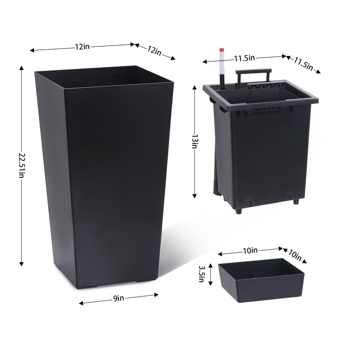 GarveeLife inner bucket feature aids moisture management and plant swapping.
