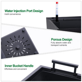 GarveeLife separate water inlet simplifies watering of tall planters.