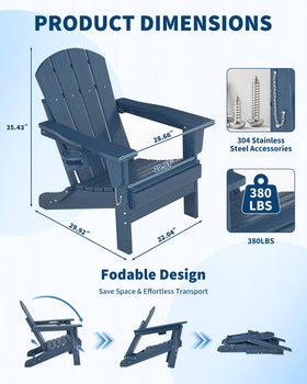 Reinforced-frame GarveeLife Adirondack chair supports up to 380 lbs.