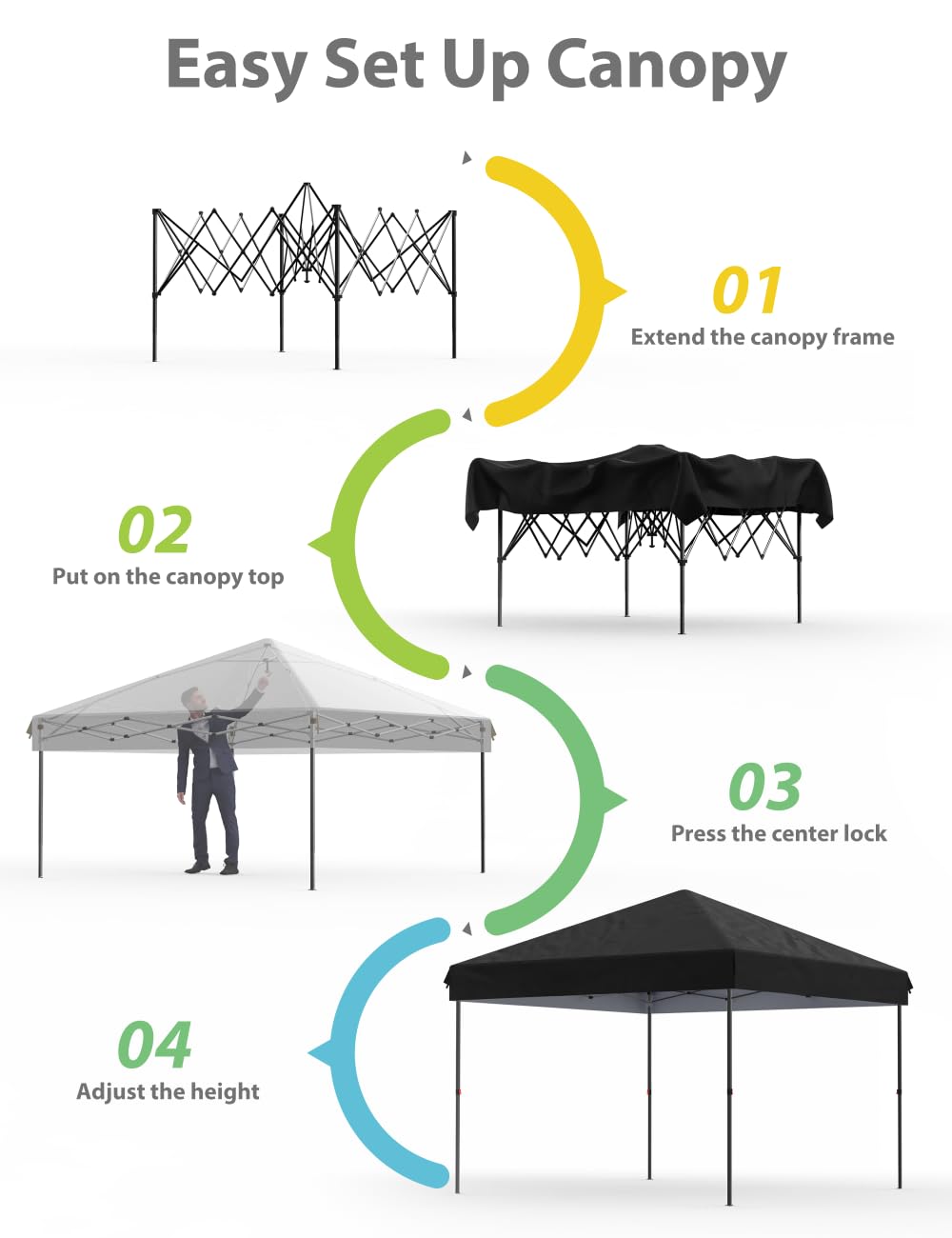 GarveeLife canopy with removable sidewalls for flexible shelter at parties