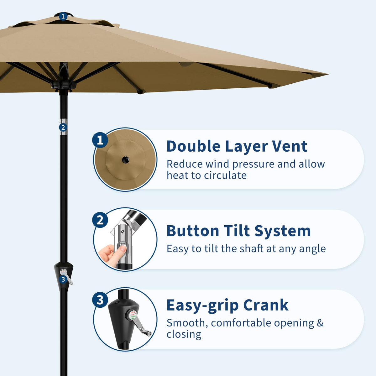 GarveeLife rust-resistant iron frame offers sturdy support on decks and gardens.