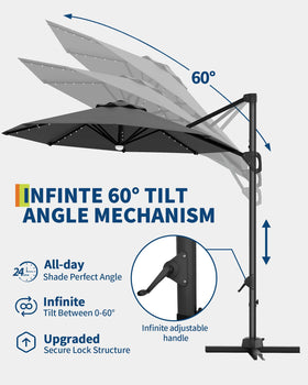 GarveeLife solar-led light panel powers evening patio illumination.