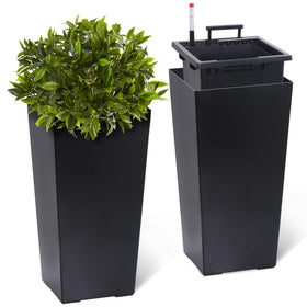 GarveeLife tall planter with water level monitor keeps outdoor plants hydrated with ease.